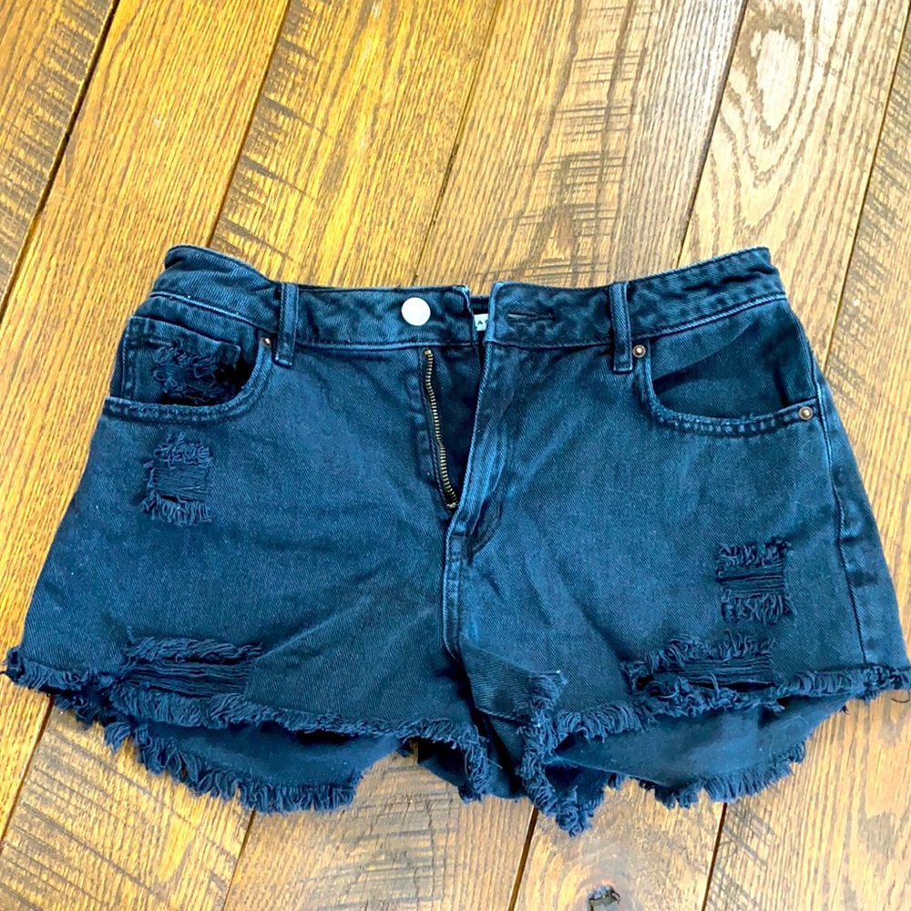 Pacsun black ripped jean shorts